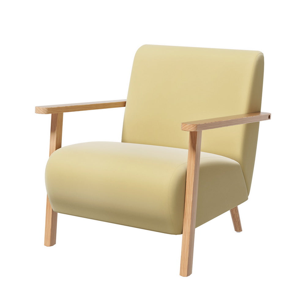 Artiss Armchair Velvet Yellow Olie-Furniture > Bar Stools & Chairs-PEROZ Accessories