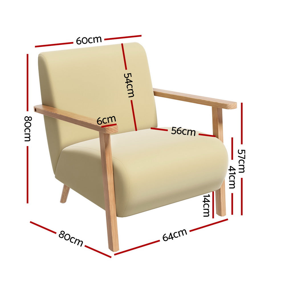 Artiss Armchair Velvet Yellow Olie-Furniture > Bar Stools & Chairs-PEROZ Accessories
