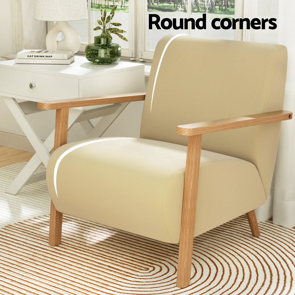 Artiss Armchair Velvet Yellow Olie-Furniture > Bar Stools & Chairs-PEROZ Accessories