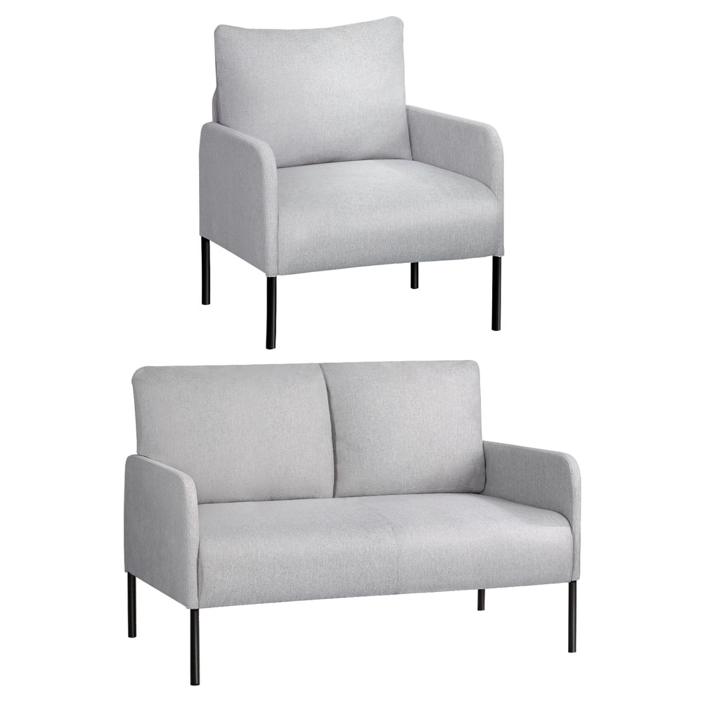 Artiss Armchair 4 Seater Sofa Set Pillow Gery Kane-Furniture > Bar Stools & Chairs > Arm Chairs & Recliners-PEROZ Accessories