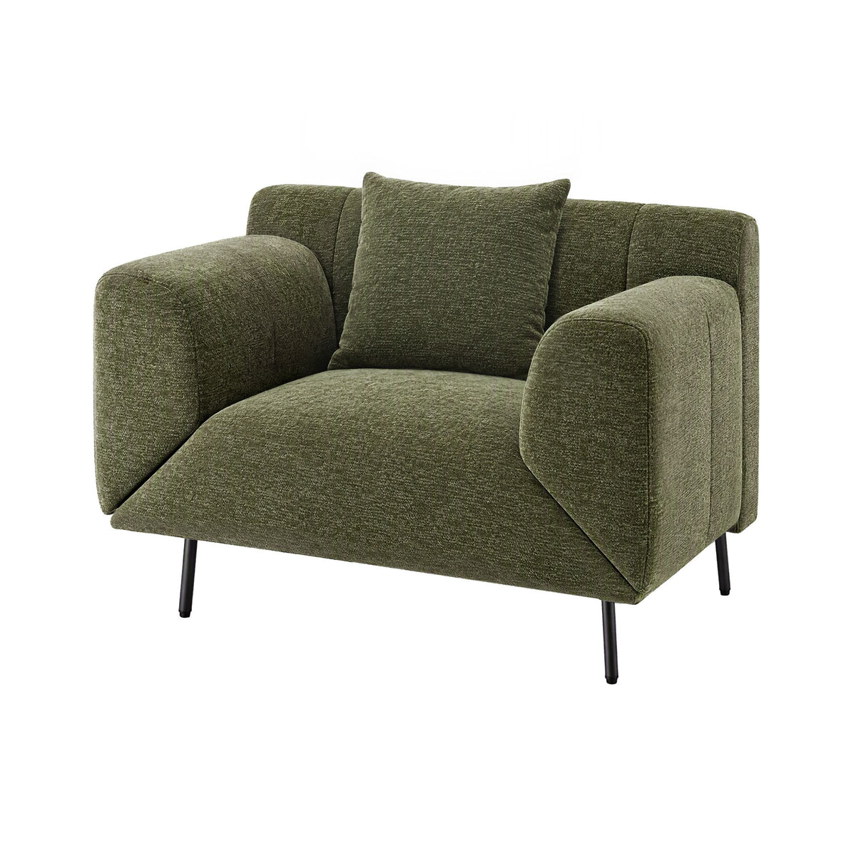 Artiss Armchair 3-in-1 Convertible Chenille Lounger and Daybed Green-Furniture > Bar Stools & Chairs > Arm Chairs & Recliners-PEROZ Accessories