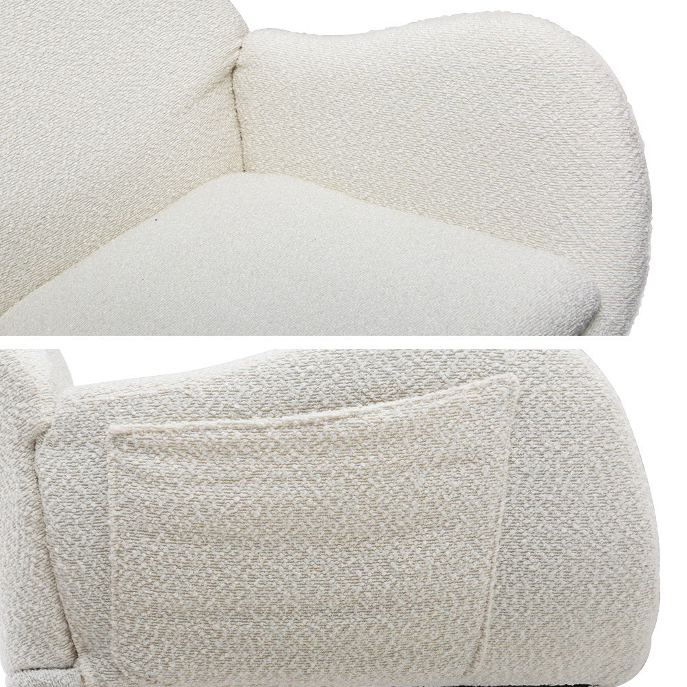 Artiss Rocking Chair Armchair Pillow Boucle White-Armchairs-PEROZ Accessories