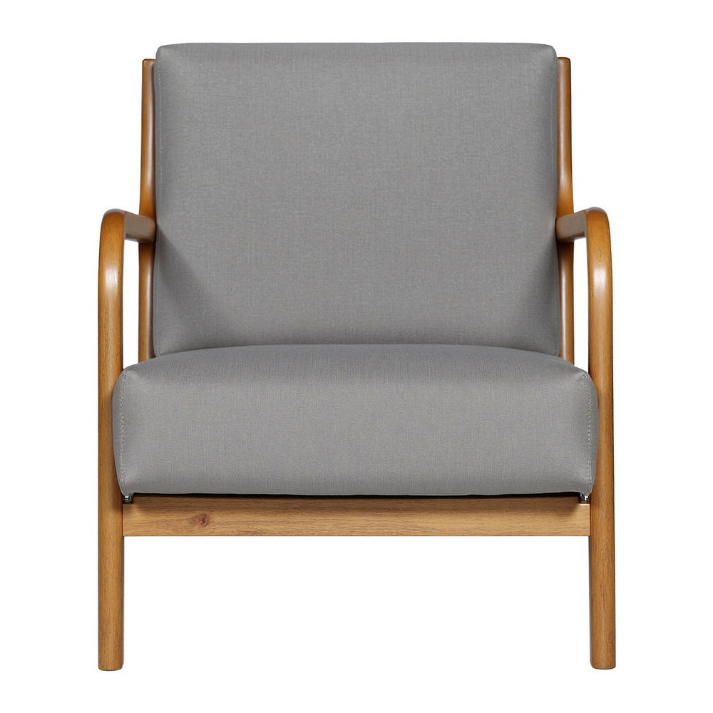 Artiss Armchair Fabric Light Grey-Furniture > Bar Stools & Chairs > Arm Chairs & Recliners-PEROZ Accessories