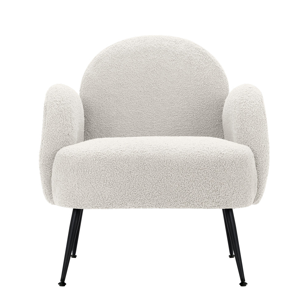 Artiss Armchair Boucle White Hanes-Armchairs-PEROZ Accessories