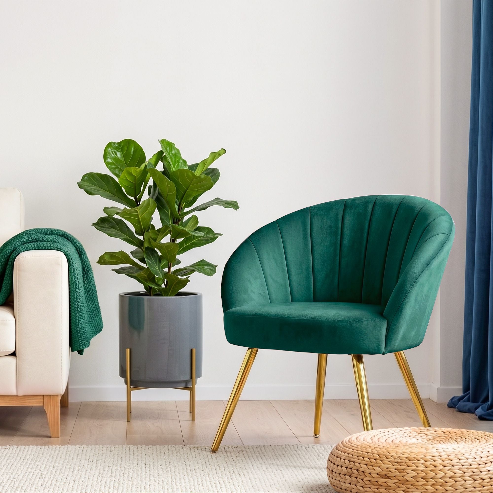 Artiss Armchair Velvet Green Eloise-Armchairs-PEROZ Accessories