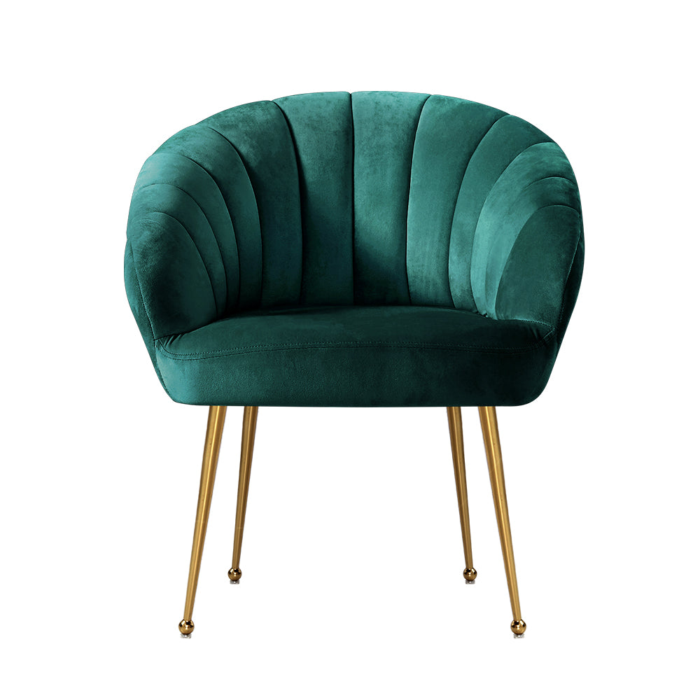 Artiss Armchair Velvet Green Eloise-Armchairs-PEROZ Accessories