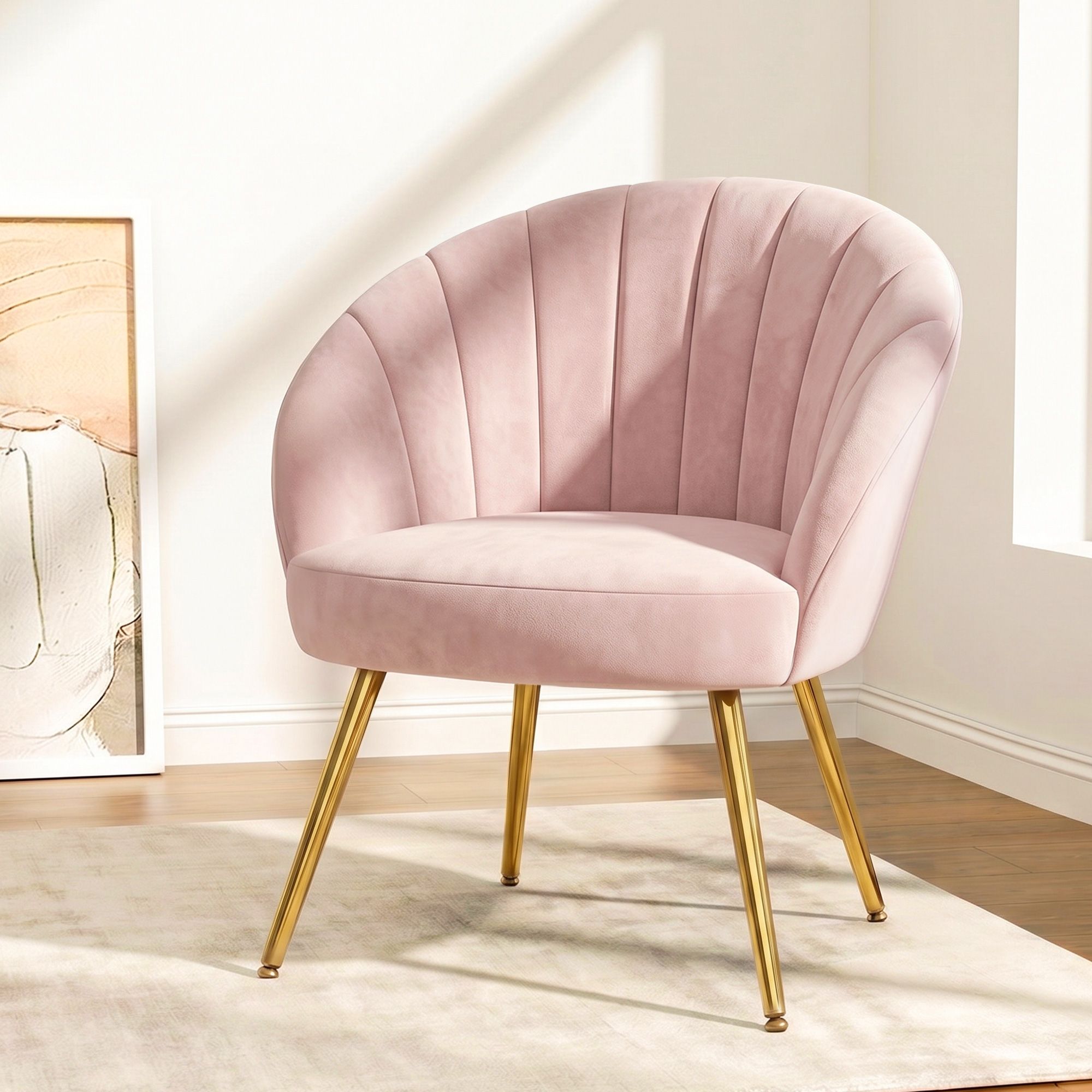 Artiss Armchair Velvet Pink Eloise-Armchairs-PEROZ Accessories