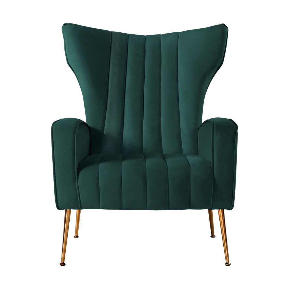 Artiss Armchair Green Velvet Kate-Furniture > Living Room-PEROZ Accessories