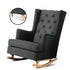 Artiss Rocking Chair Armchair Linen Fabric Charcoal Gaia-Armchairs-PEROZ Accessories