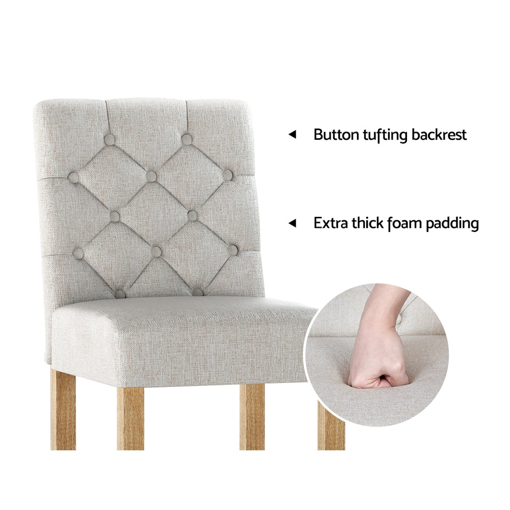 Artiss 2x Bar Stools Linen Upholstered Chairs-Furniture > Bar Stools & Chairs-PEROZ Accessories