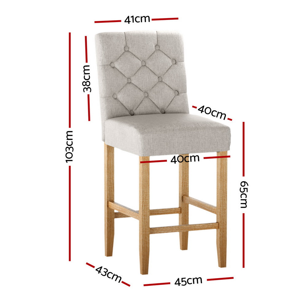 Artiss 4x Bar Stools Linen Upholstered Chairs-Furniture > Bar Stools & Chairs > Massage Chairs-PEROZ Accessories