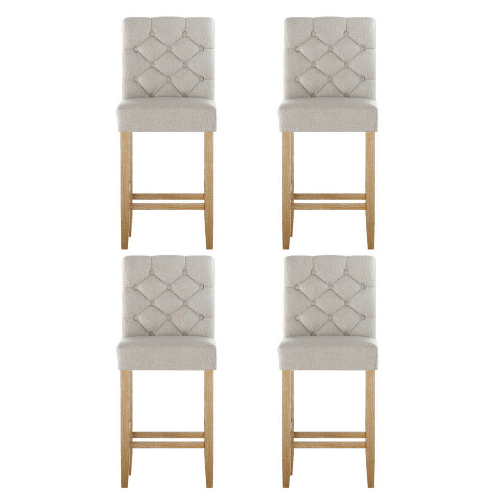 Artiss 4x Bar Stools Linen Upholstered Chairs-Furniture > Bar Stools & Chairs > Massage Chairs-PEROZ Accessories
