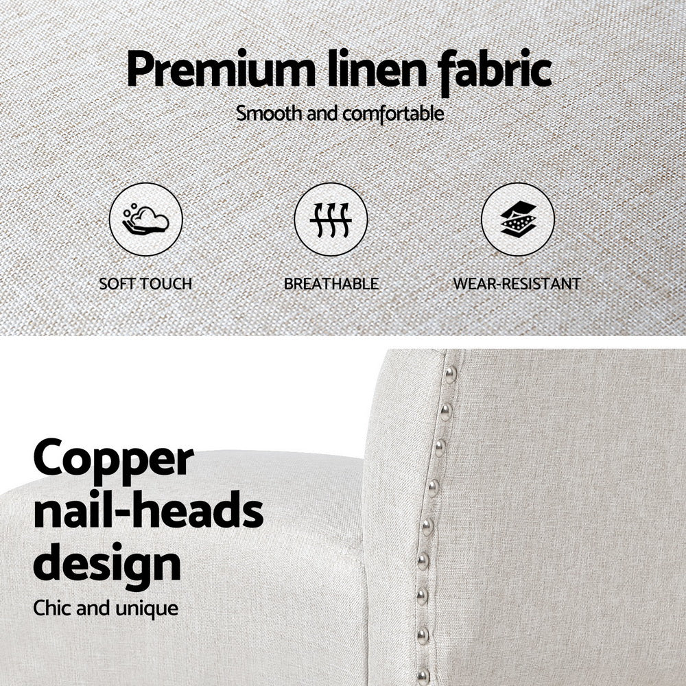 Artiss 4x Bar Stools Linen Upholstered Chairs-Furniture > Bar Stools & Chairs > Massage Chairs-PEROZ Accessories