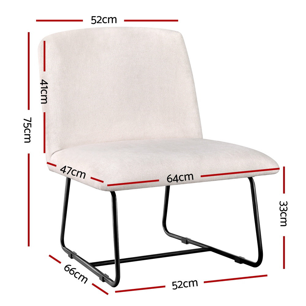 Artiss Accent Chair Armchair Cross Leg Beige-Furniture > Bar Stools & Chairs > Arm Chairs & Recliners-PEROZ Accessories