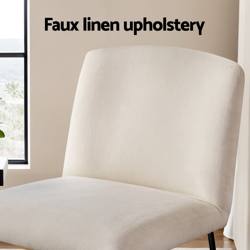 Artiss Accent Chair Armchair Cross Leg Beige-Furniture > Bar Stools & Chairs > Arm Chairs & Recliners-PEROZ Accessories