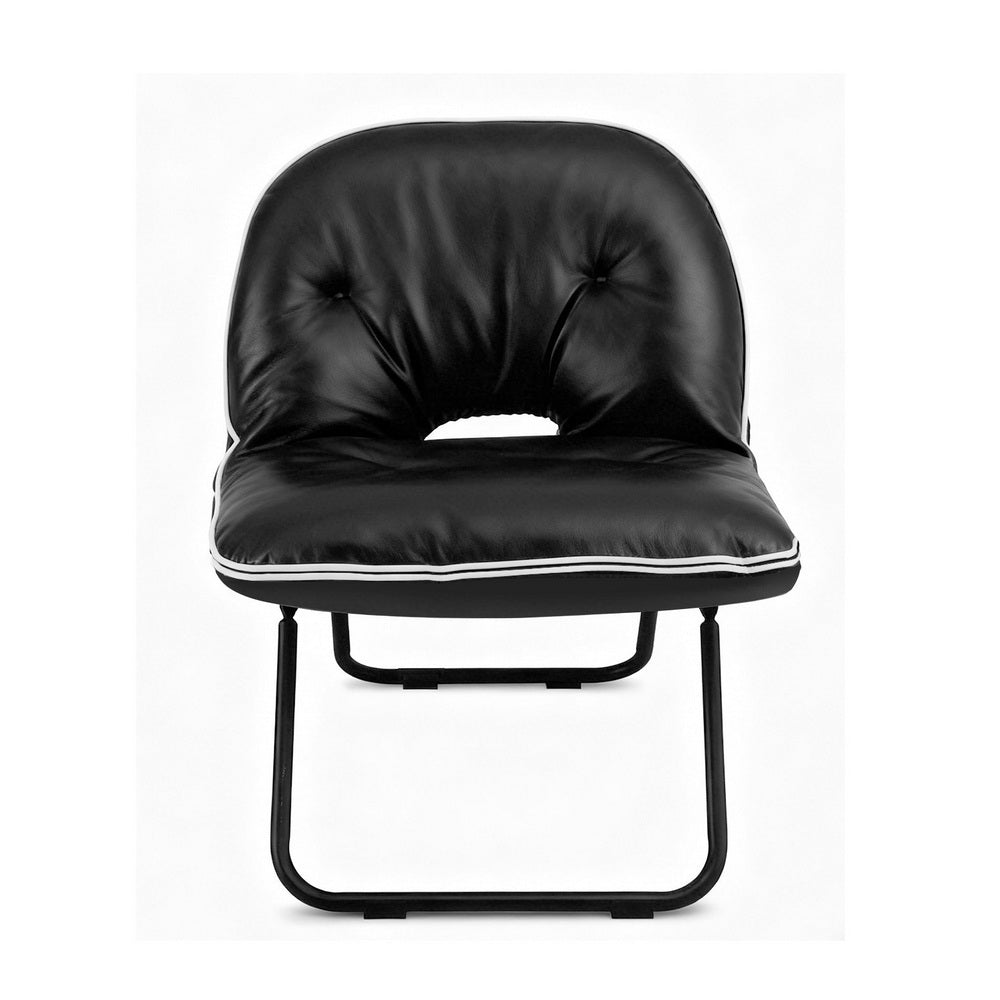 Artiss Foldable Chair 2-In-1 Armchair Lounge Chair Portable Black-Furniture > Bar Stools & Chairs > Arm Chairs & Recliners-PEROZ Accessories