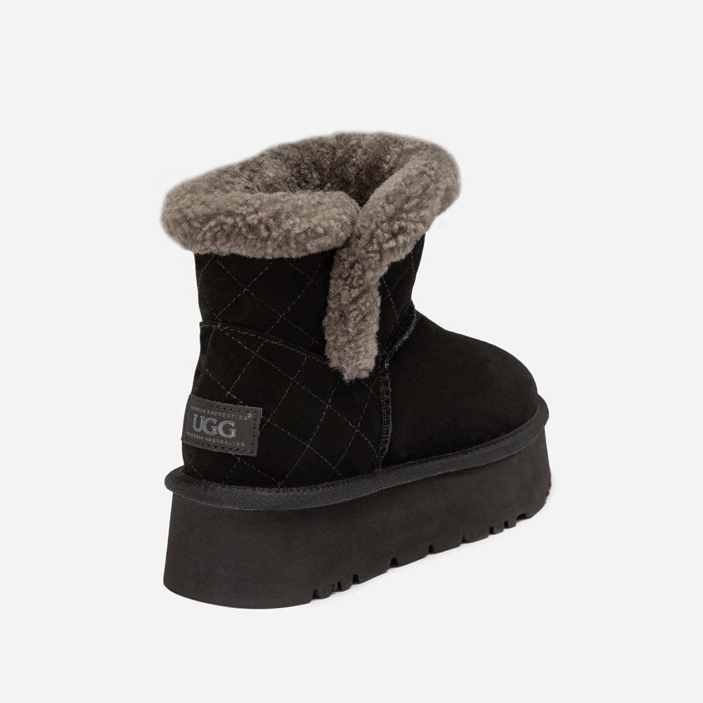 Ugg Bondi Matelasse Platform Shearling Mini Boot-Women UGG-PEROZ Accessories