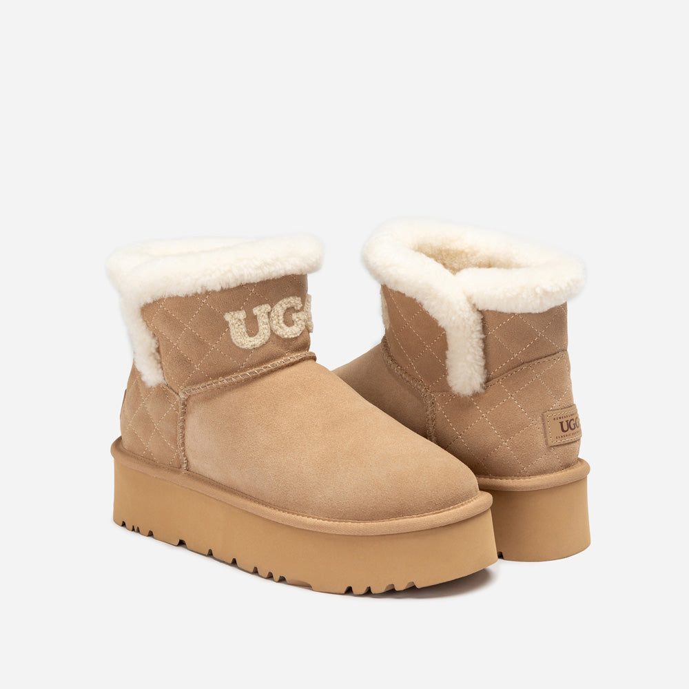 Ugg Bondi Matelasse Platform Shearling Mini Boot-Women UGG-PEROZ Accessories