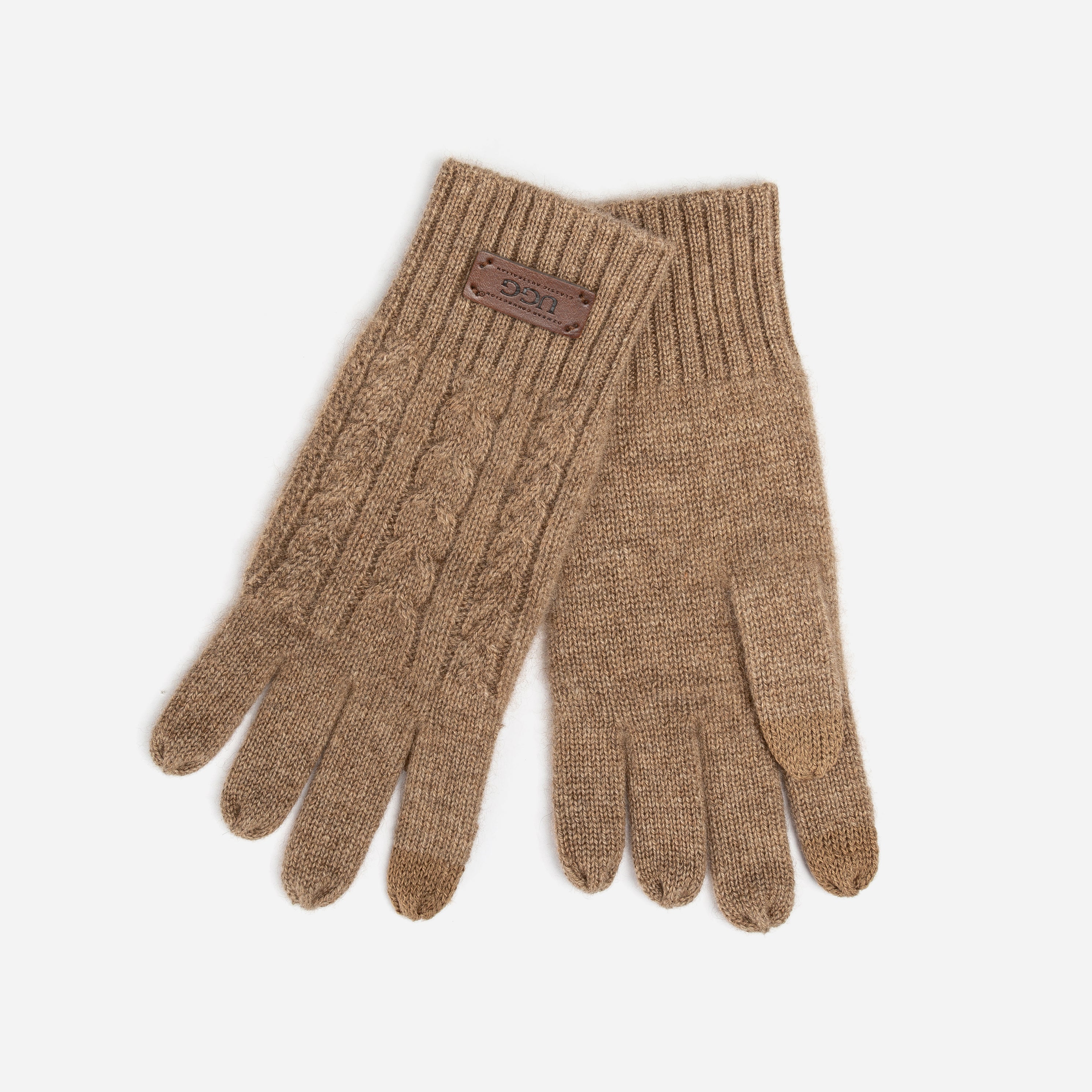 Ugg Cable Knit Pure Cashmere Touch Screen Gloves-PEROZ Accessories