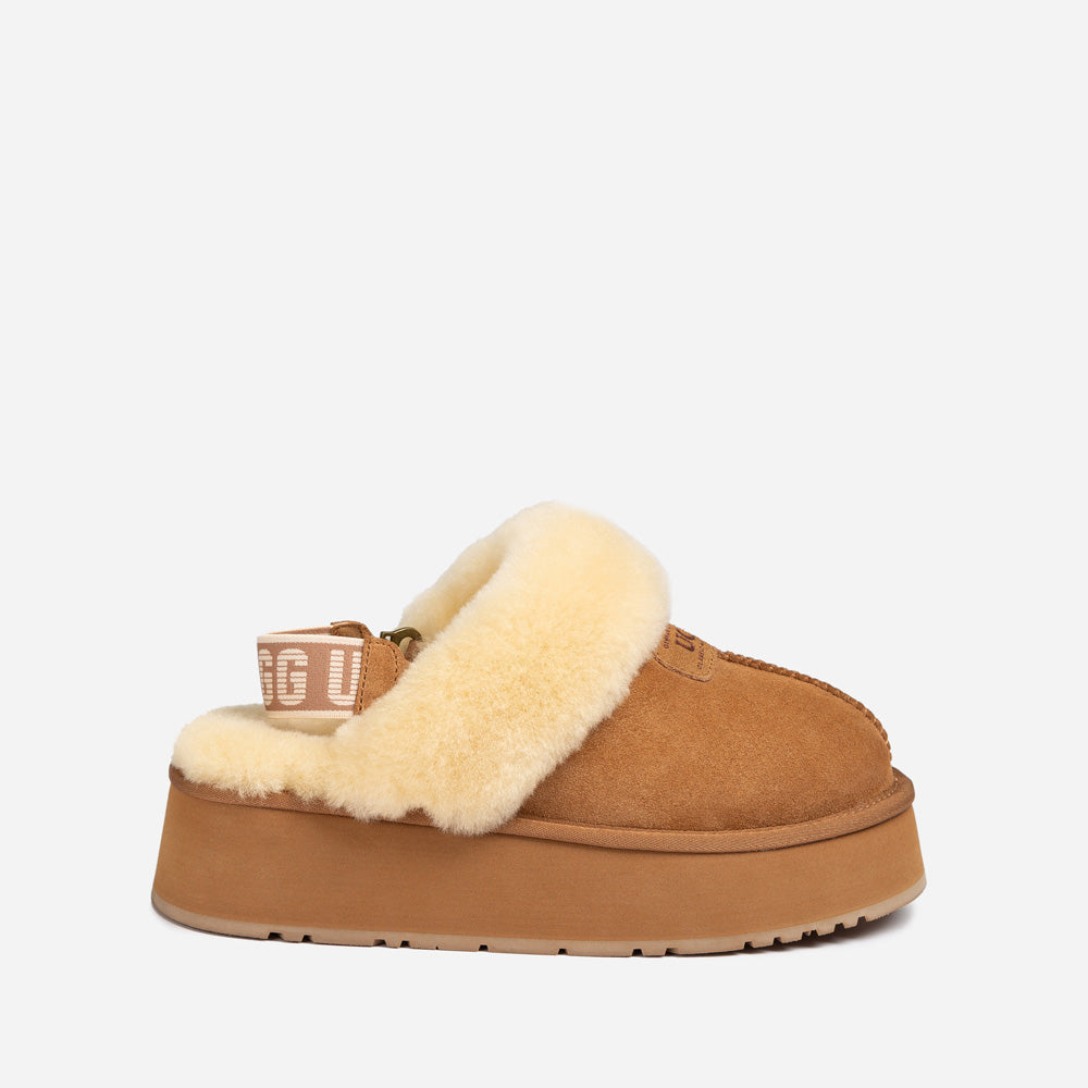 Ugg Coquette Platform Slipper (Elastic Logo & Wool Strap) (Detachable Feature)-LADIES UGG-PEROZ Accessories