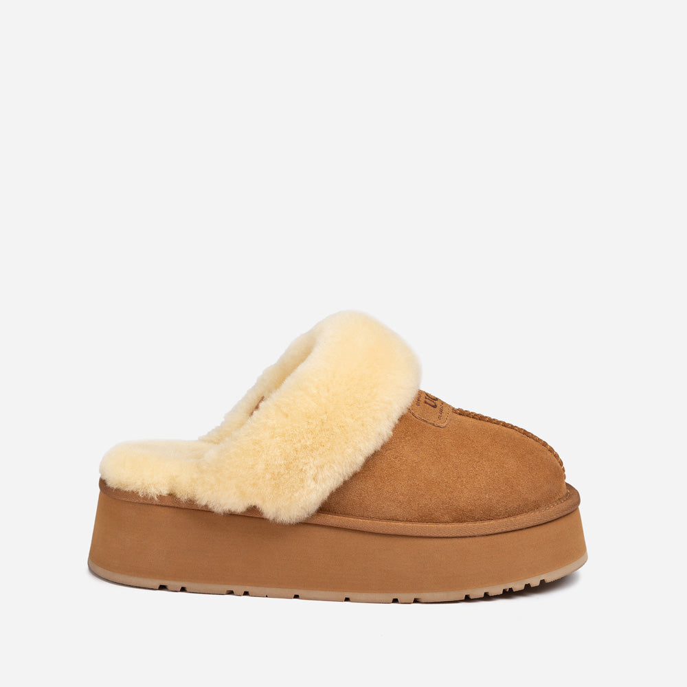 Ugg Coquette Platform Slipper (Elastic Logo & Wool Strap) (Detachable Feature)-LADIES UGG-PEROZ Accessories