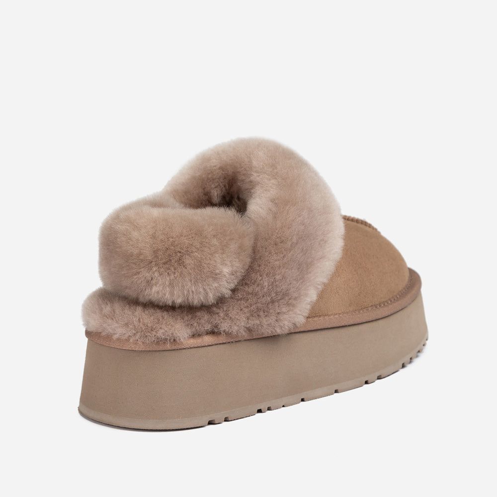 Ugg Coquette Platform Slipper (Elastic Logo & Wool Strap) (Detachable Feature)-LADIES UGG-PEROZ Accessories