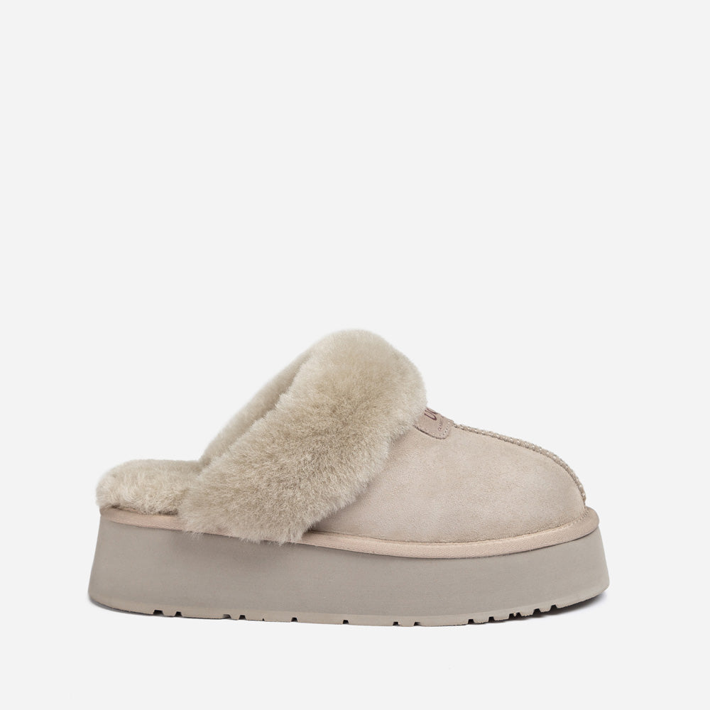 Ugg Coquette Platform Slipper (Elastic Logo & Wool Strap) (Detachable Feature)-LADIES UGG-PEROZ Accessories