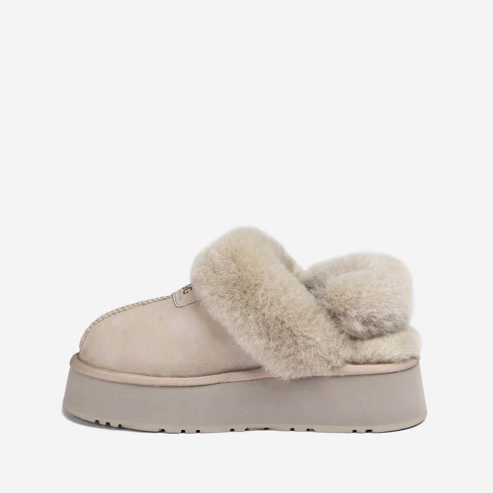 Ugg Coquette Platform Slipper (Elastic Logo & Wool Strap) (Detachable Feature)-LADIES UGG-PEROZ Accessories