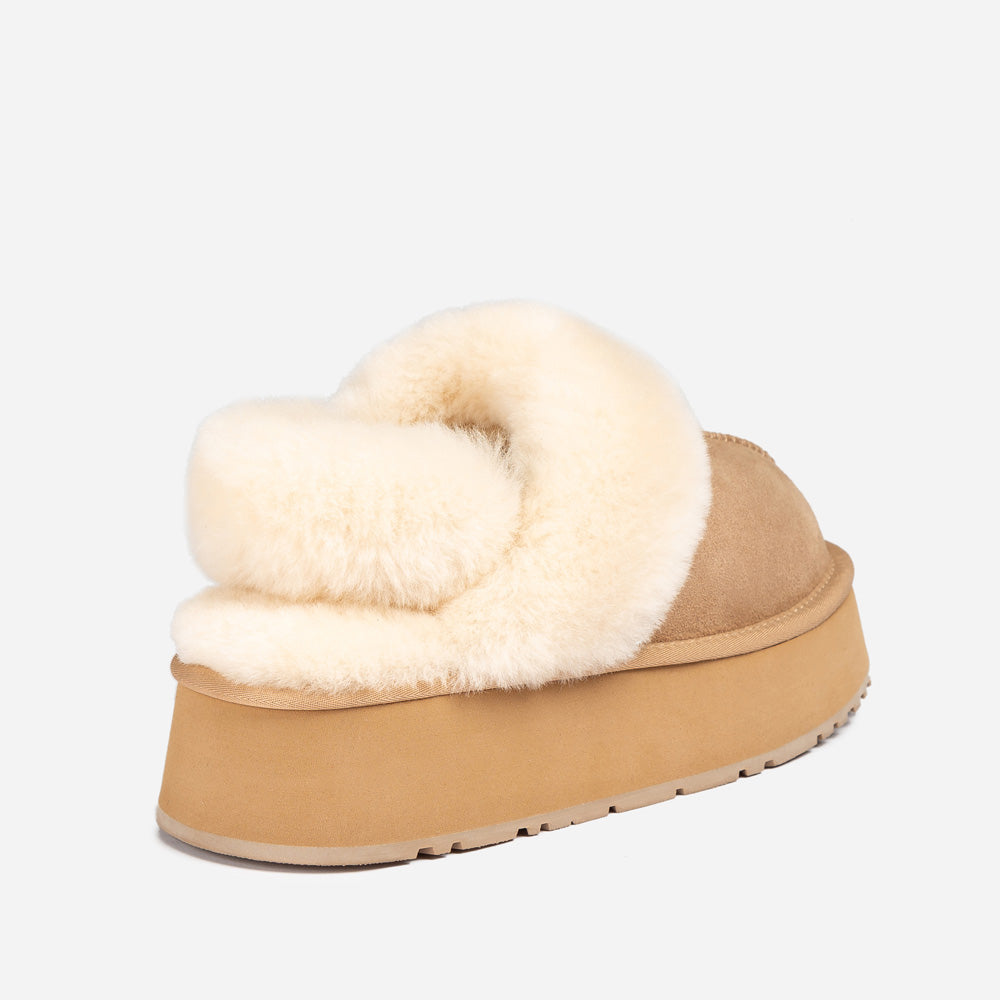 Ugg Coquette Platform Slipper (Elastic Logo & Wool Strap) (Detachable Feature)-LADIES UGG-PEROZ Accessories