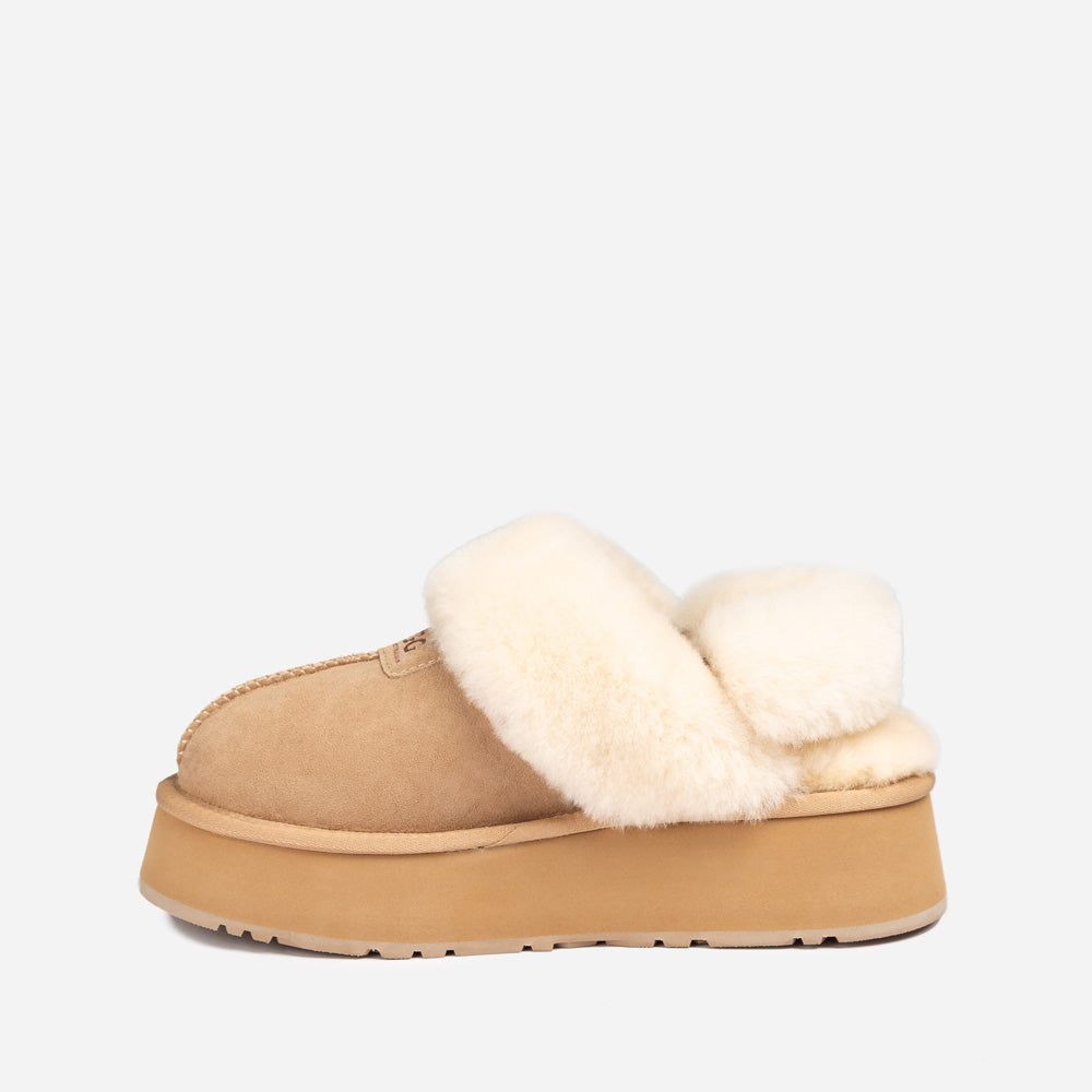 Ugg Coquette Platform Slipper (Elastic Logo & Wool Strap) (Detachable Feature)-LADIES UGG-PEROZ Accessories