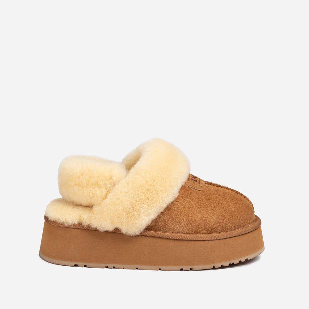 Ugg Coquette Platform Slipper (Elastic Logo & Wool Strap) (Detachable Feature)-LADIES UGG-PEROZ Accessories