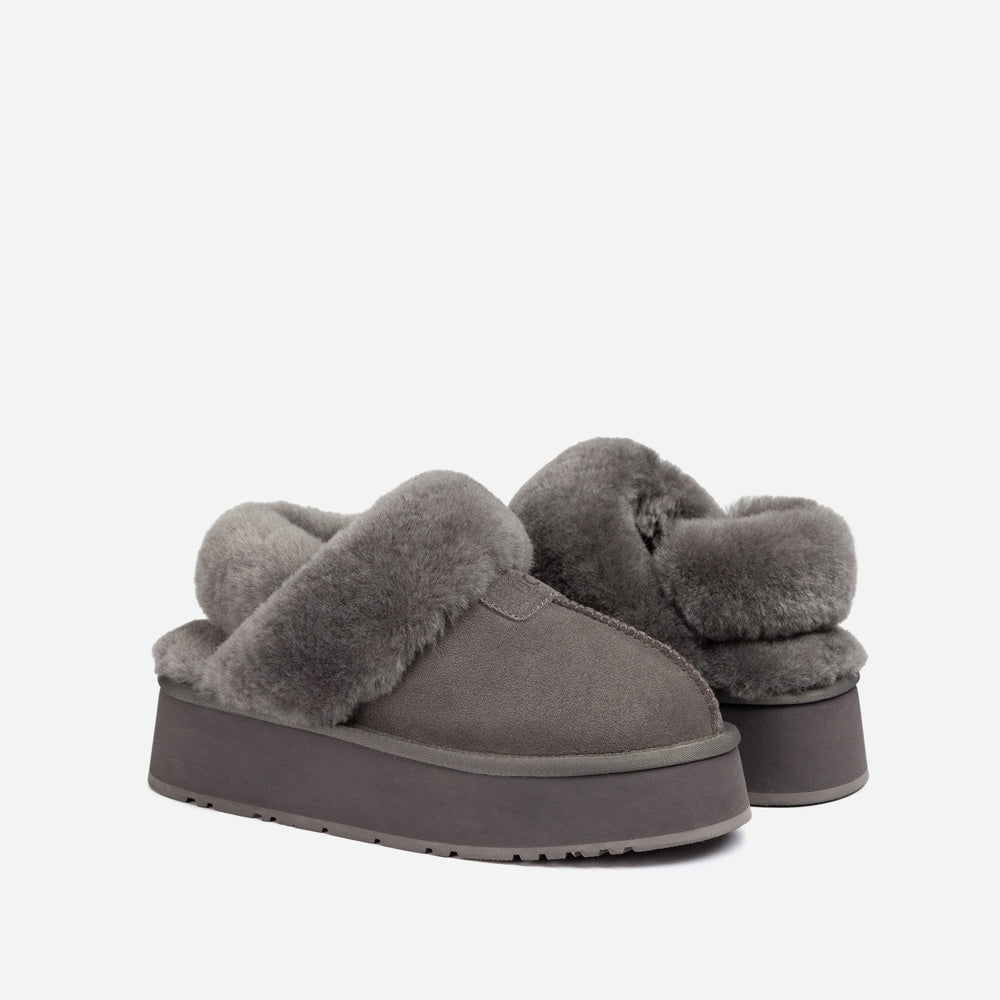 Ugg Coquette Platform Slipper (Elastic Logo & Wool Strap) (Detachable Feature)-LADIES UGG-PEROZ Accessories