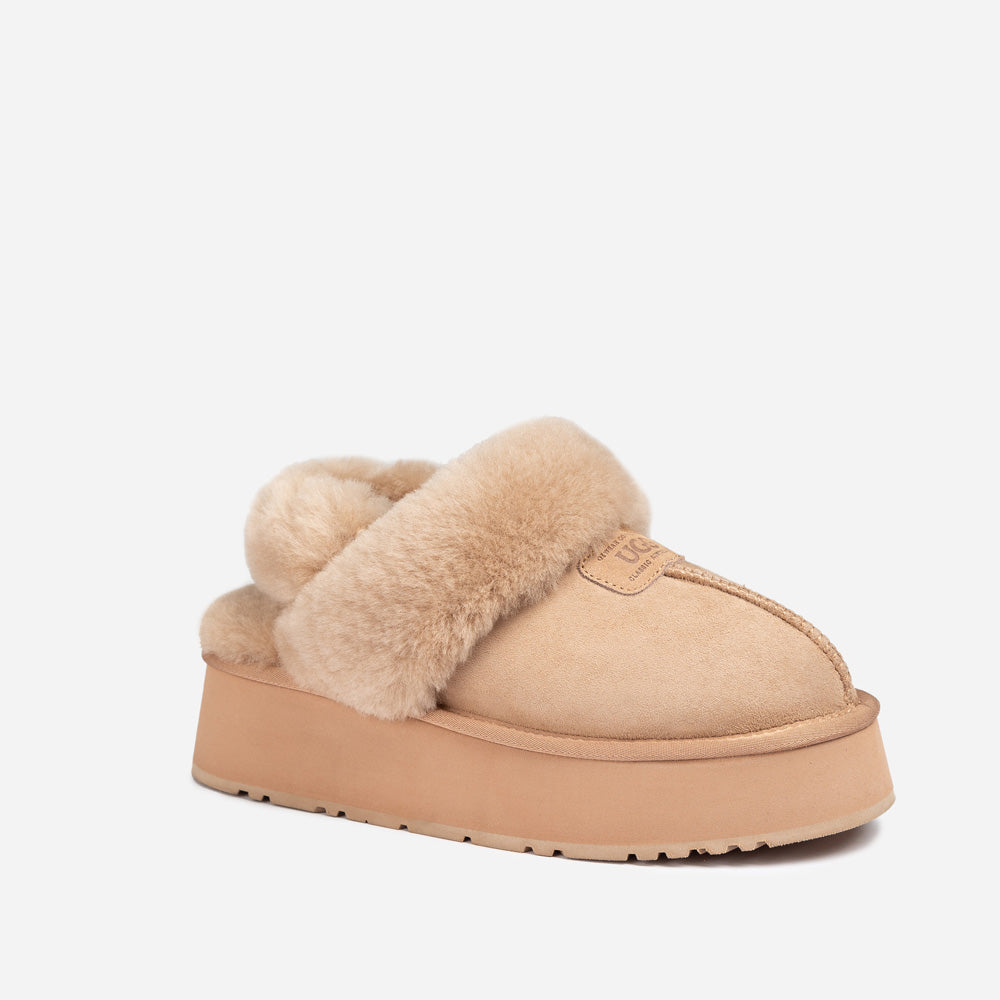 Ugg Coquette Platform Slipper (Elastic Logo & Wool Strap) (Detachable Feature)-LADIES UGG-PEROZ Accessories