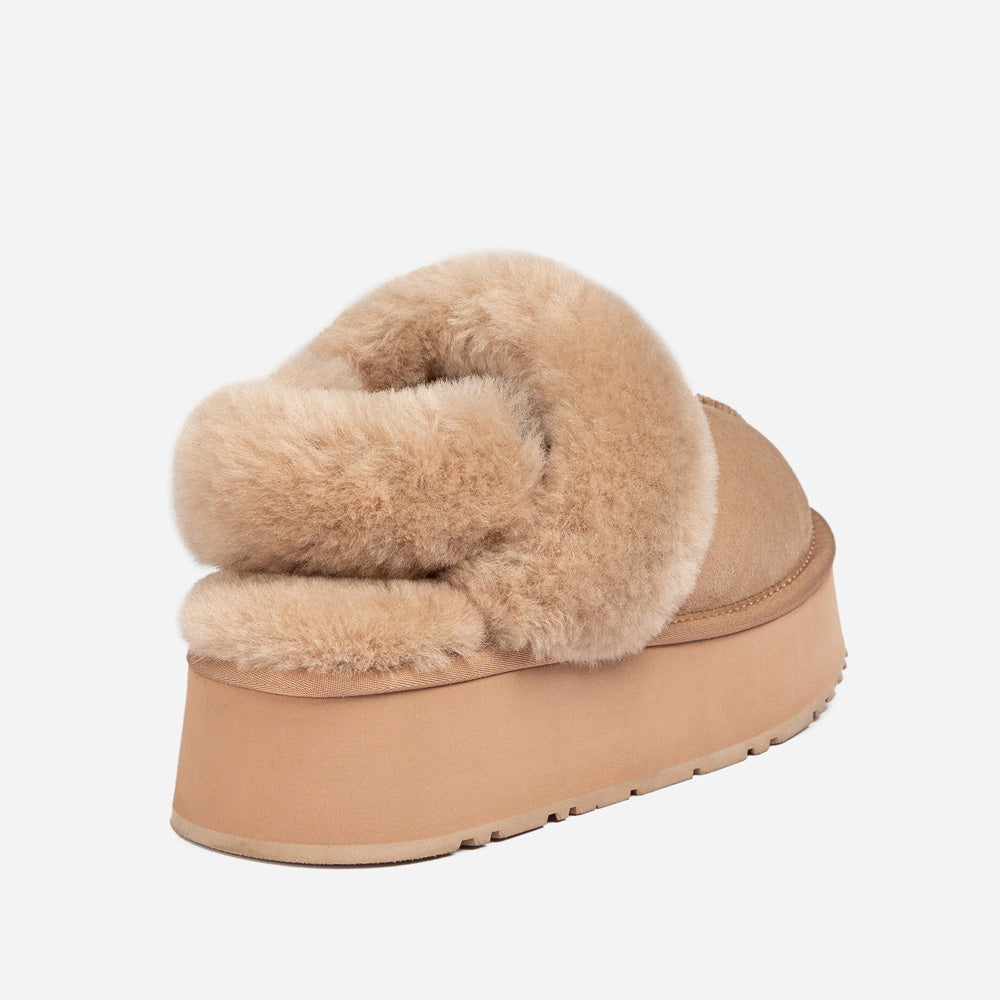 Ugg Coquette Platform Slipper (Elastic Logo & Wool Strap) (Detachable Feature)-LADIES UGG-PEROZ Accessories