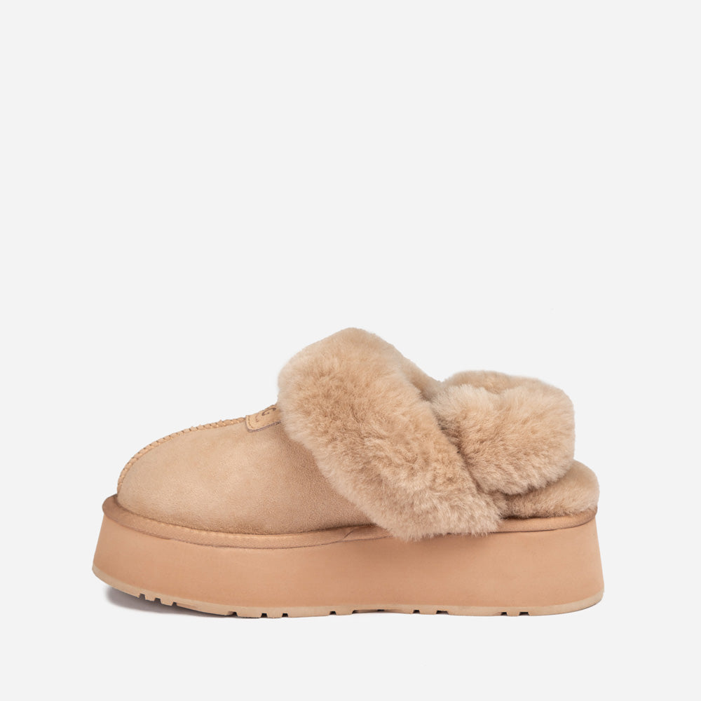 Ugg Coquette Platform Slipper (Elastic Logo & Wool Strap) (Detachable Feature)-LADIES UGG-PEROZ Accessories