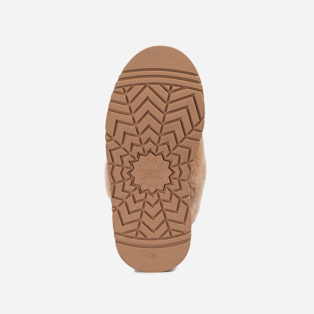 Ugg Coquette Platform Slipper (Elastic Logo & Wool Strap) (Detachable Feature)-LADIES UGG-PEROZ Accessories