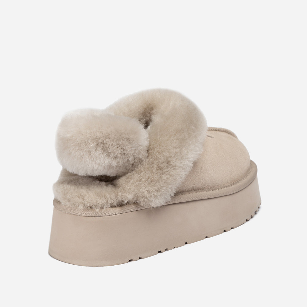 Ugg Coquette Platform Slipper (Elastic Logo & Wool Strap) (Detachable Feature)-LADIES UGG-PEROZ Accessories