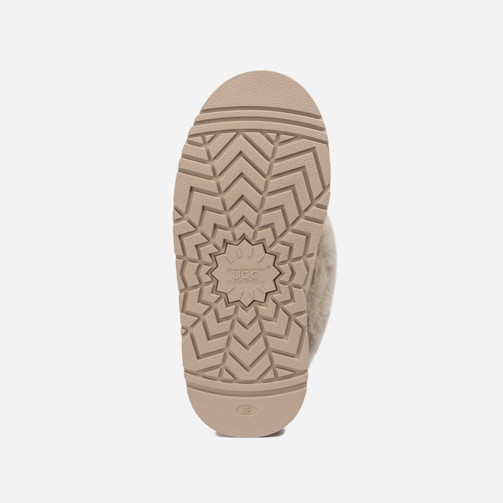 Ugg Coquette Platform Slipper (Elastic Logo & Wool Strap) (Detachable Feature)-LADIES UGG-PEROZ Accessories