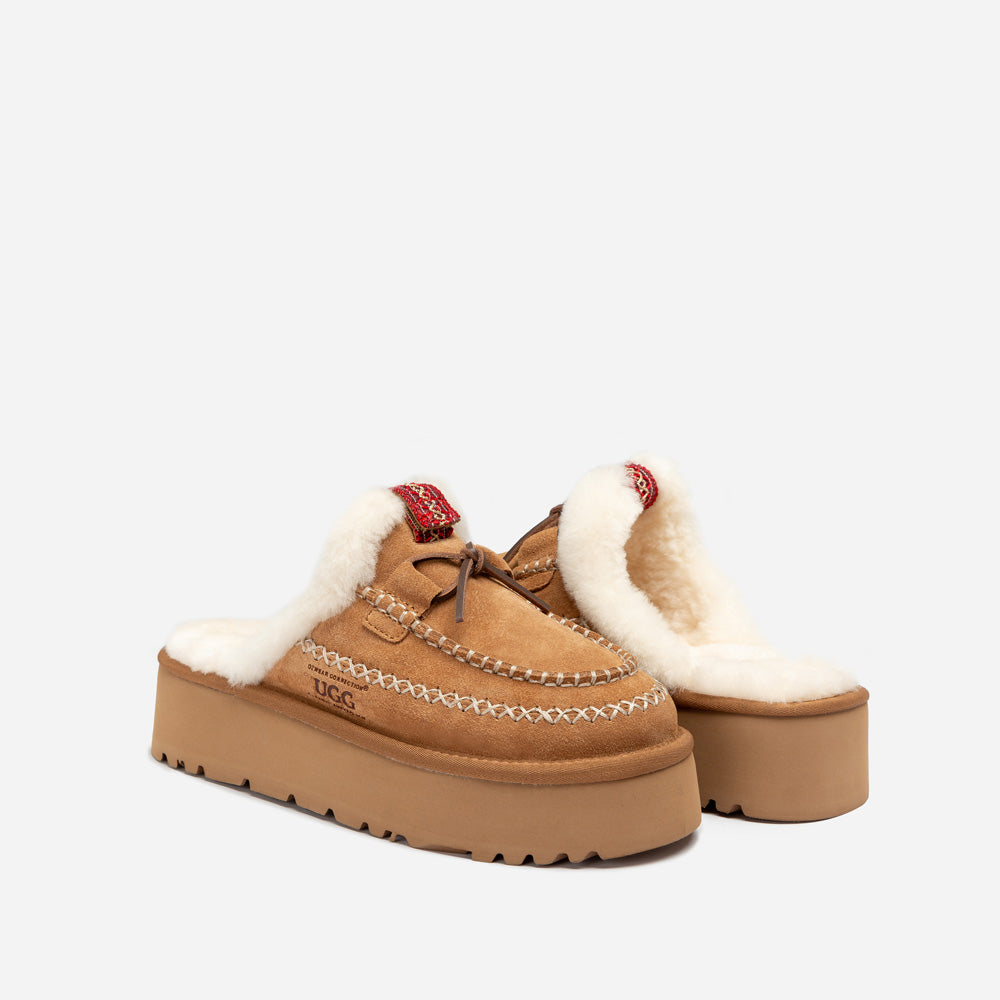 Ugg Letitia Platform Slipper (Replaceable Decoration)-Women Slippers-PEROZ Accessories