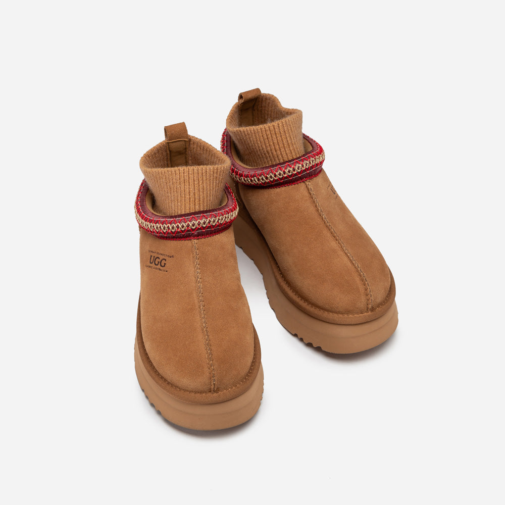Ugg Sydney Knit Platform Slipper-Women Slippers-PEROZ Accessories
