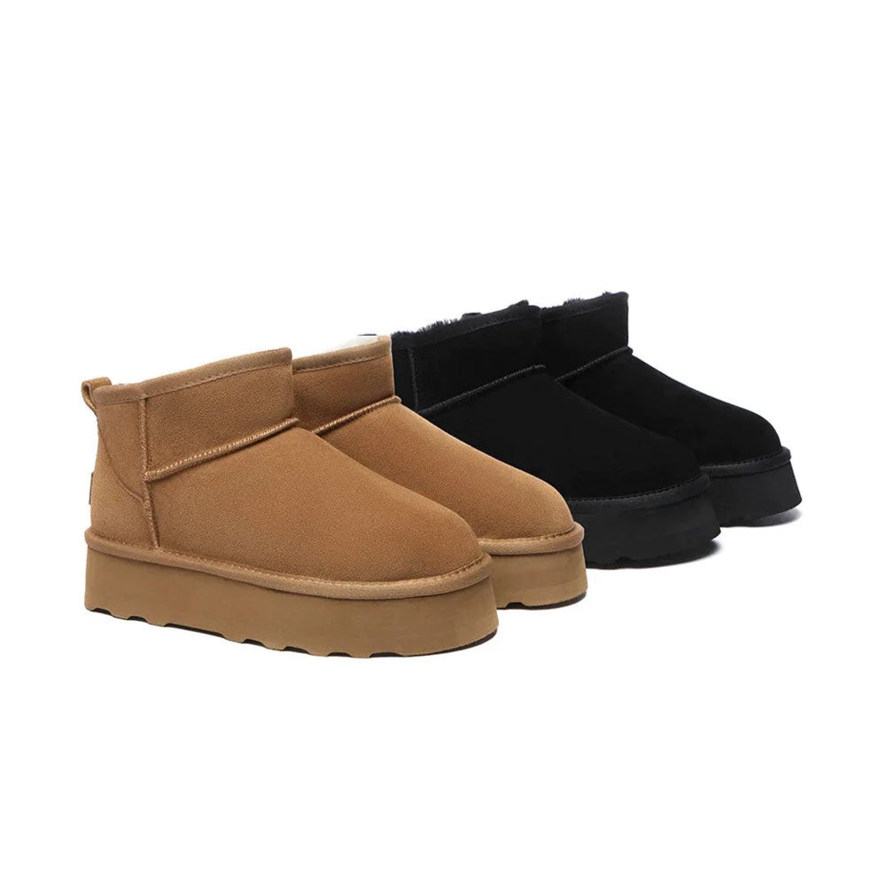 Australian Shepherd Ugg Mini Platform Boots Thick Bottom Ronnie-Boots-PEROZ Accessories