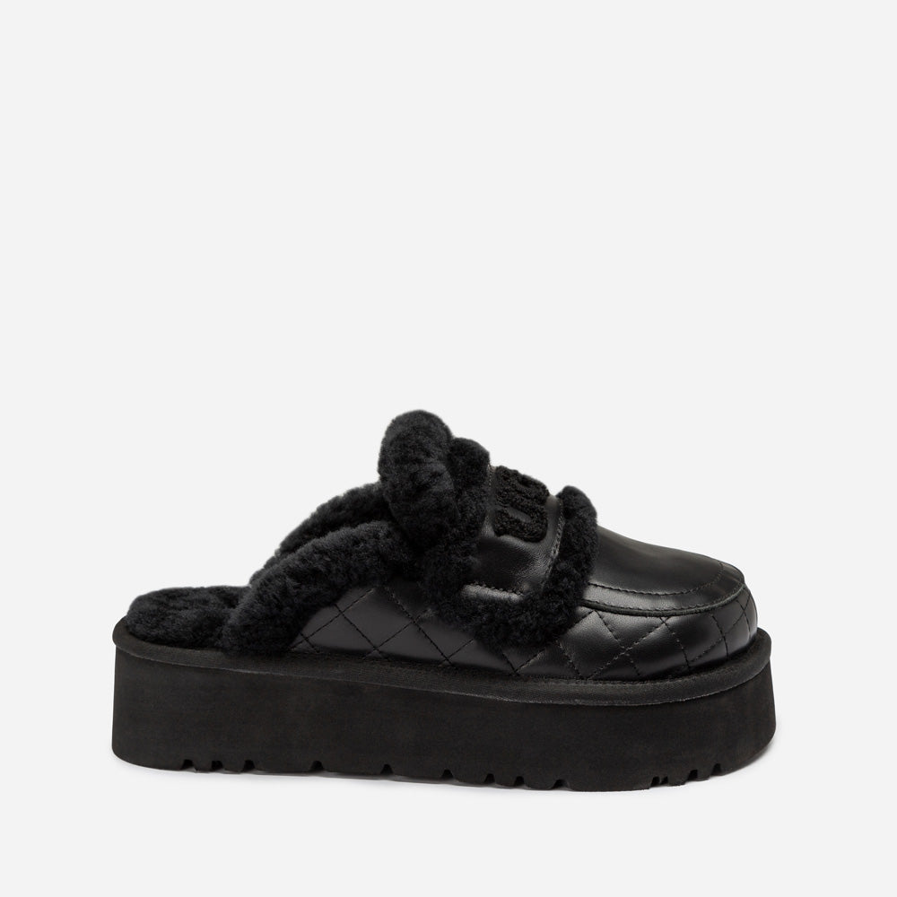 Ugg Violet Matelasse Shearling Platform Slipper-Women Slippers-PEROZ Accessories