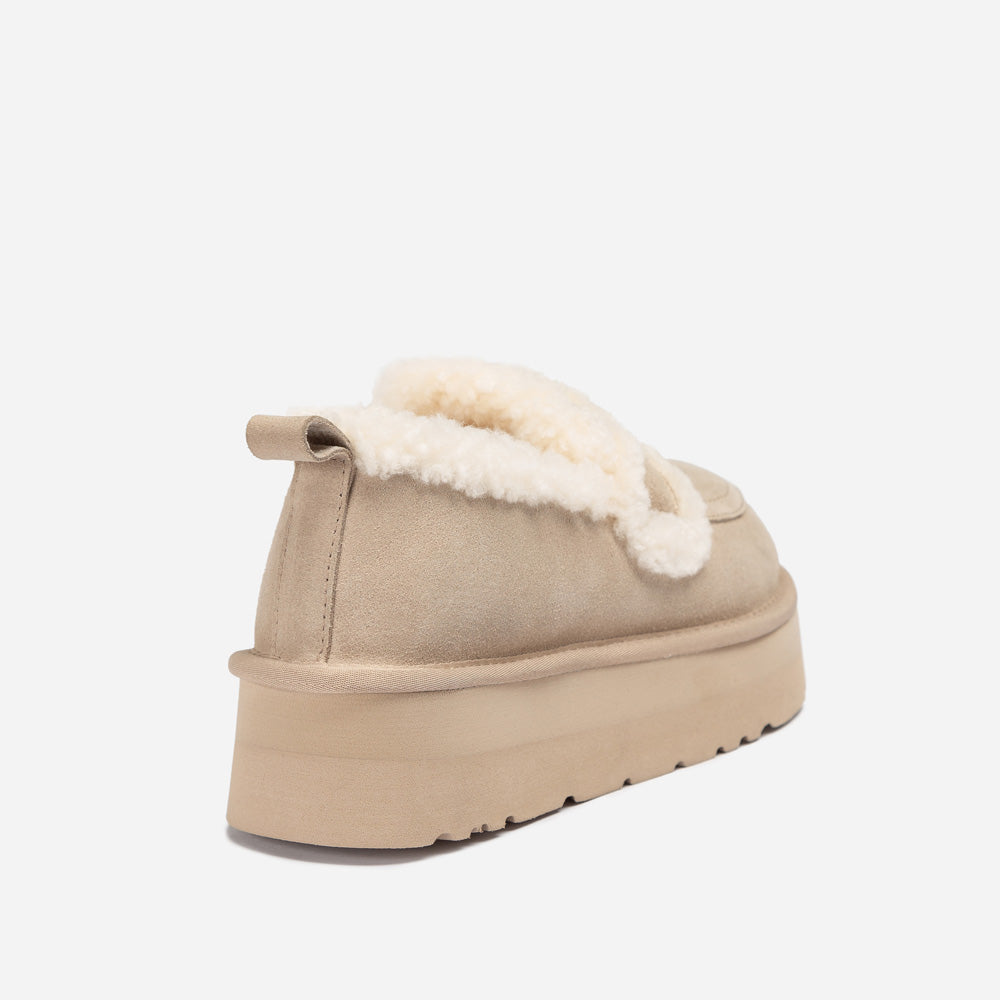 Ugg Violet Shearling Platform Loafer-PEROZ Accessories