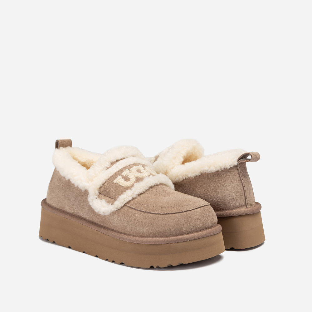 Ugg Violet Shearling Platform Loafer-PEROZ Accessories