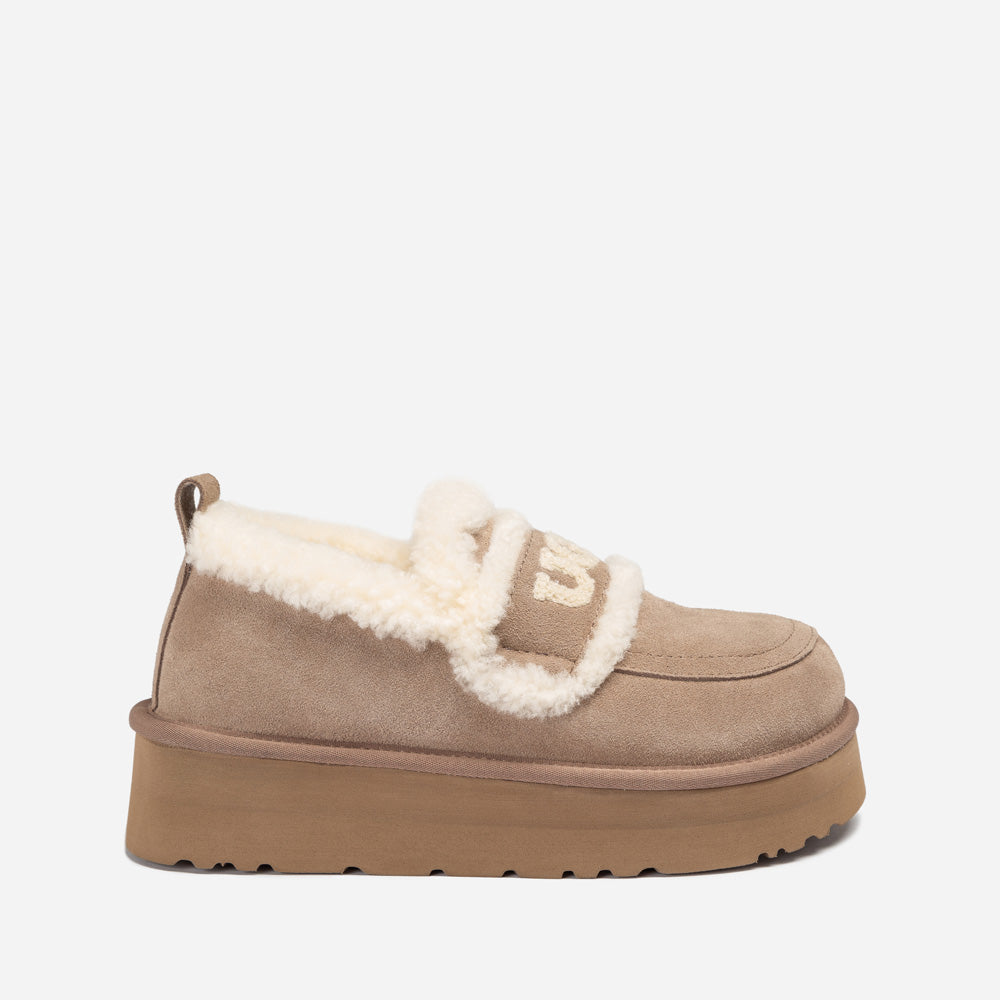 Ugg Violet Shearling Platform Loafer-PEROZ Accessories