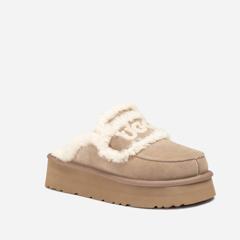 Ugg Violet Shearling Platform Slipper-PEROZ Accessories
