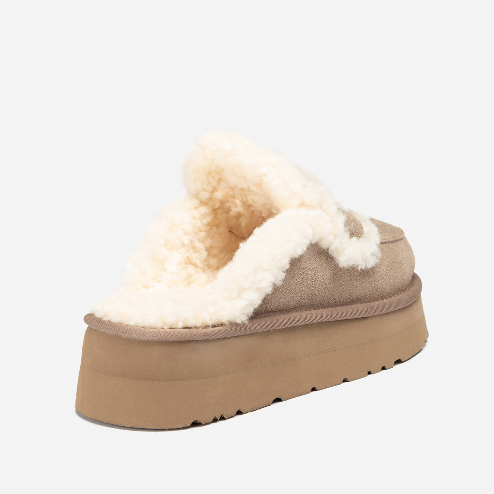 Ugg Violet Shearling Platform Slipper-PEROZ Accessories