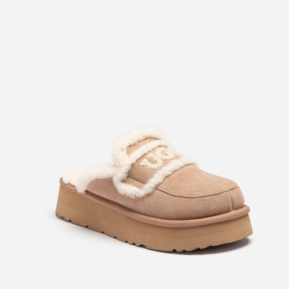 Ugg Violet Shearling Platform Slipper-PEROZ Accessories