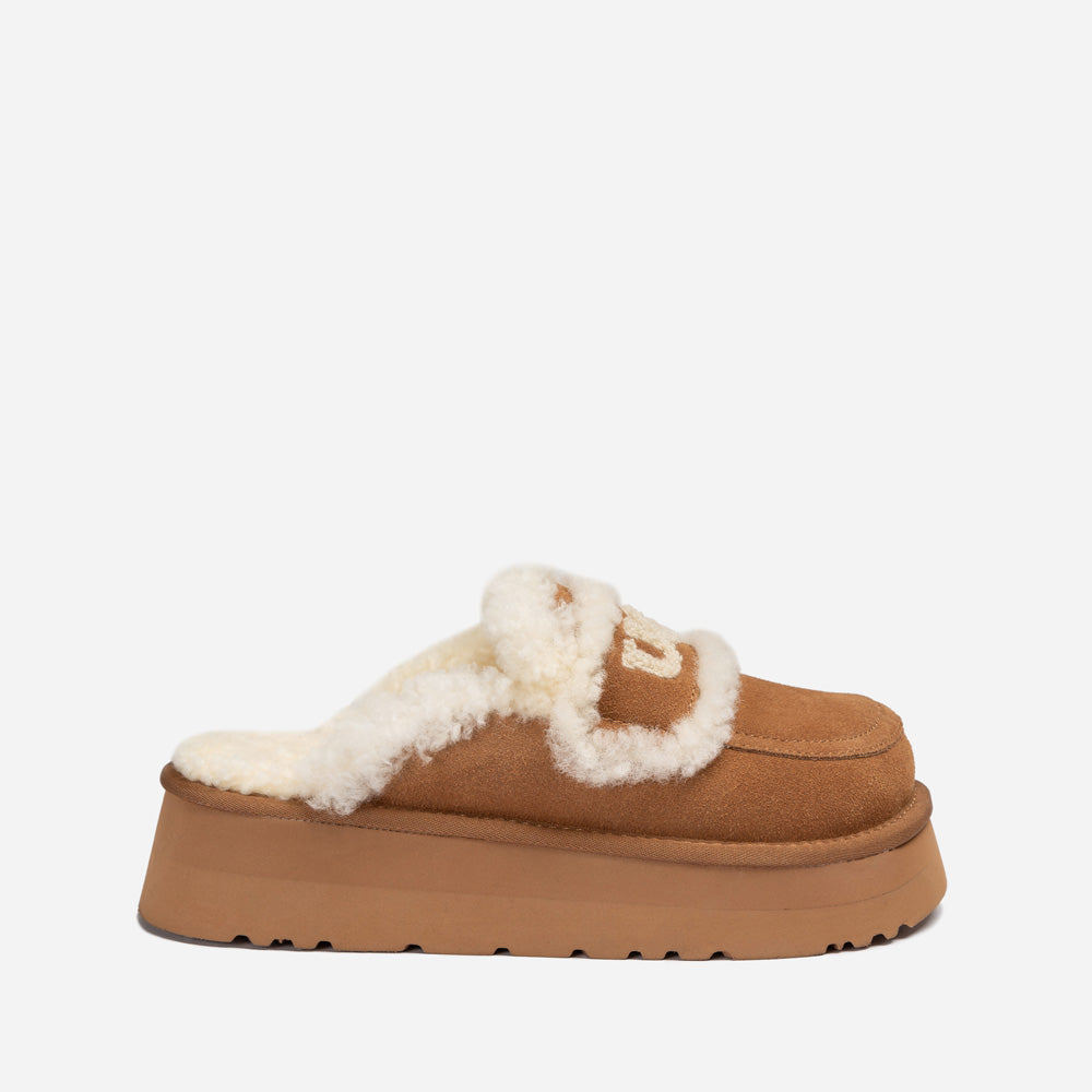Ugg Violet Shearling Platform Slipper-PEROZ Accessories