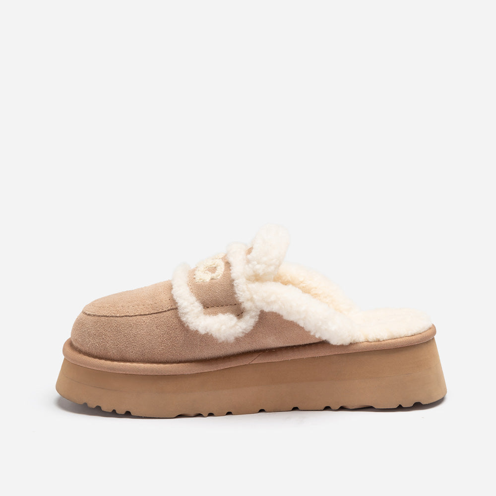 Ugg Violet Shearling Platform Slipper-PEROZ Accessories